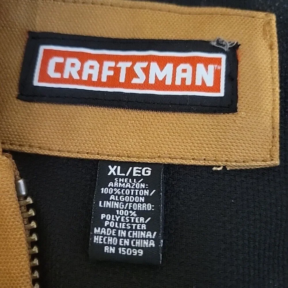 Craftsman Duck‎ Hunt Coat Jacket Mens XL Brown Canvas Insulated Lined Hoodie